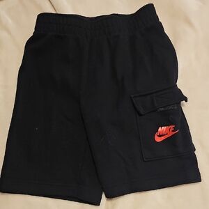 Nike Kids (7) Black Shorts with Red Logo